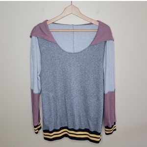 🩶 Varsity-Style Colorblock Hoodie (Mindy Mae) || Size L